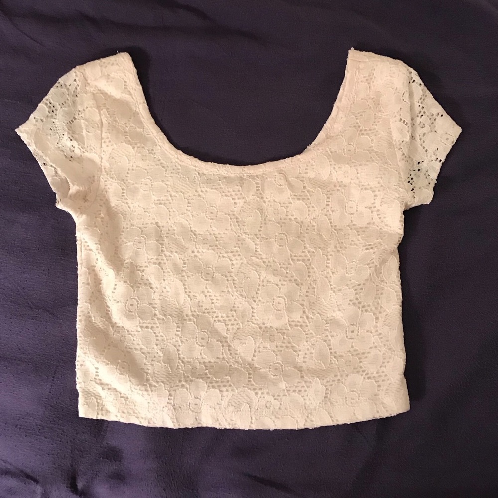 Mossimo Scoop Neck Crop-Top Lace
